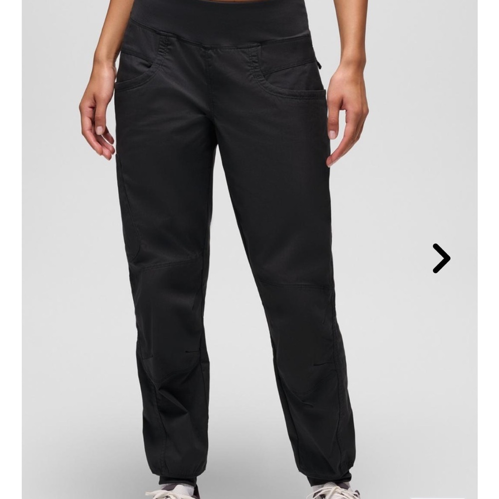 Prana Summit Pants Women Medium Black Pull On Straight Leg Hiking Trail Active